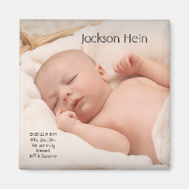 Imán de anuncio de nacimiento de bebé personalizad