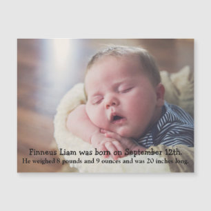 Imán de anuncio de nacimiento personalizado