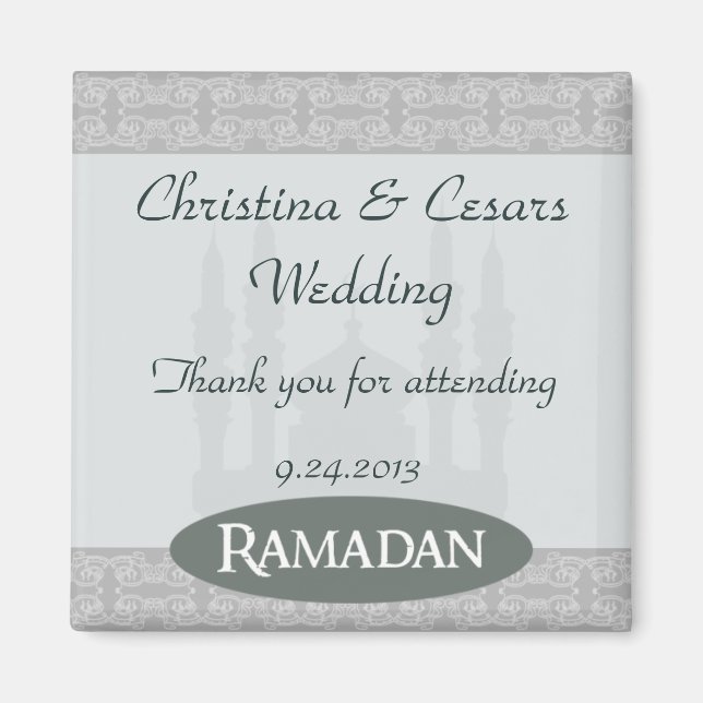 Imán de anuncio suave azul de Ramadán islámico de  (Frente)