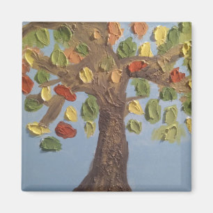 Imán de árbol colorido