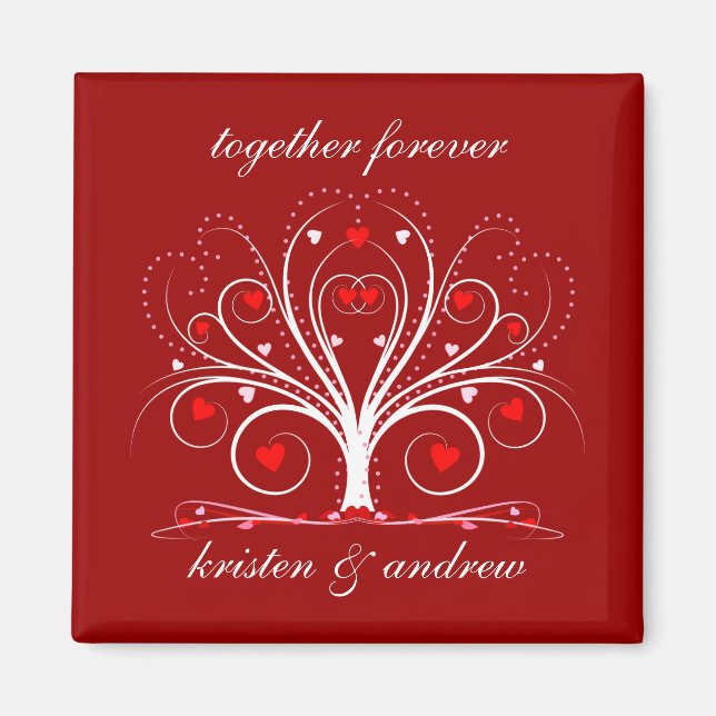 Imán de árbol de el día de San Valentín (Frente)