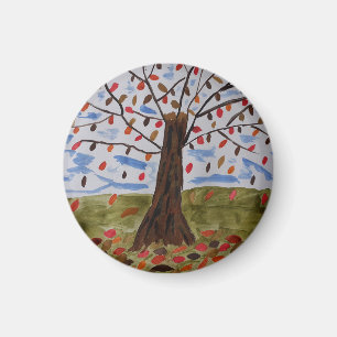 Imán de árbol de otoño