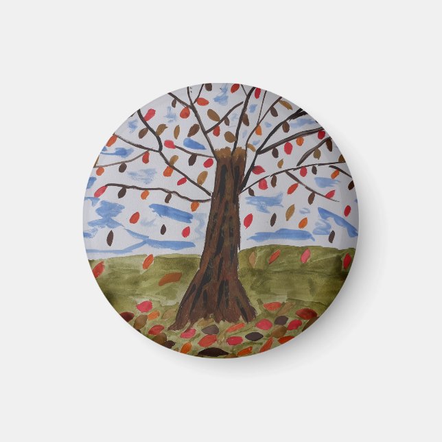 Imán de árbol de otoño (Frente)
