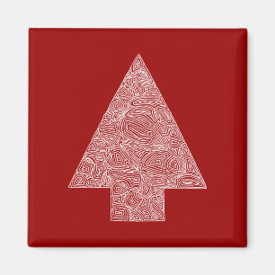 Imán de árbol navideño moderno