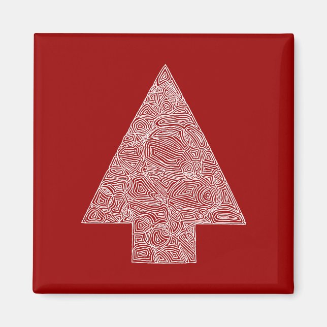 Imán de árbol navideño moderno (Frente)