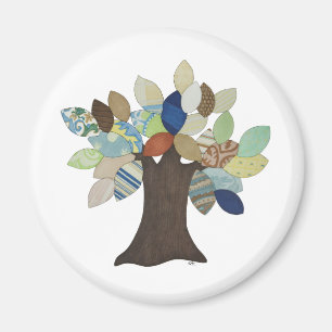 Imán de árbol plateado