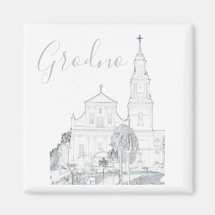 Imán de arquitectura estilizada de Grodno Hrodna B