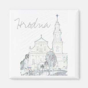Imán de arquitectura estilizada de Grodno Hrodna B