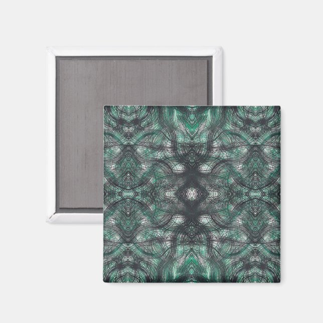 Imán de Arte Acuarela Abstracto Verde Oscuro Altur (Anverso/Reverso)