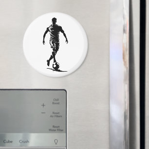 Imán de arte con silueta de jugador de fútbol mini