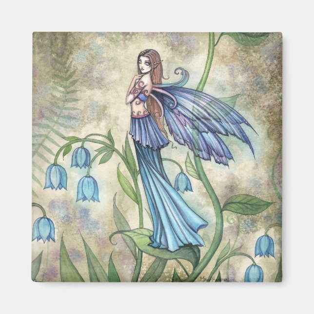 Imán de arte de fantasía Blue Bell Fairy (Frente)