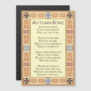 Imán de arte de la cosecha de la canción de otoño