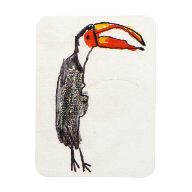 Imán de arte infantil de Toucan (Vertical)