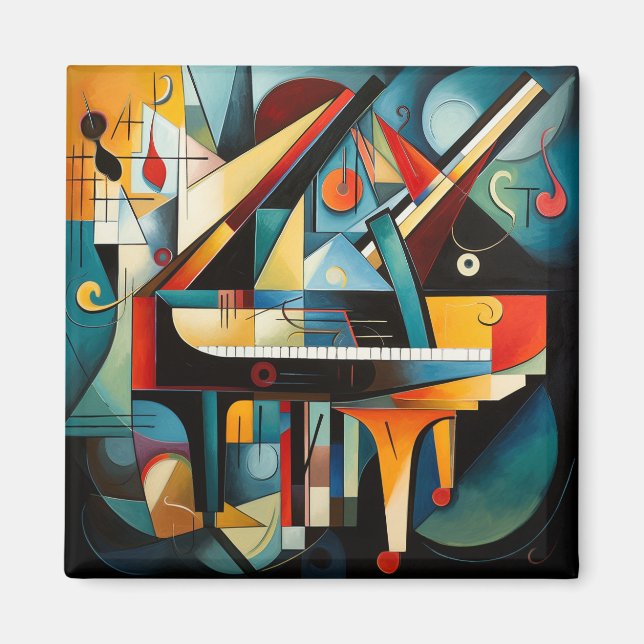 Imán de arte moderno de piano (Frente)