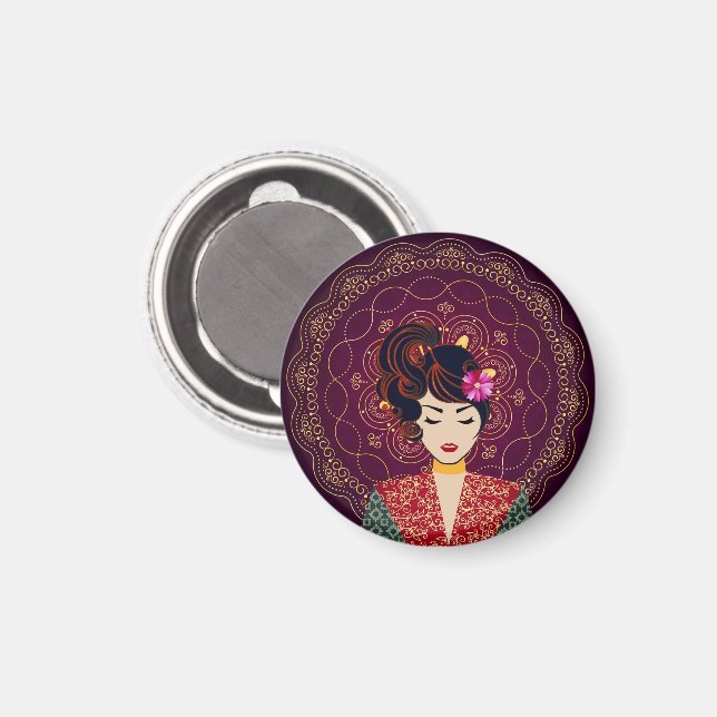 Imán de Arte Mujer Mandala (Anverso/Reverso)
