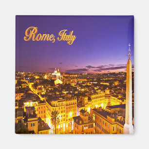 Imán de Atardecer Púrpura en Roma, Italia