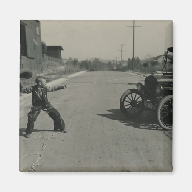 imán de auto rotado por niño (Frente)