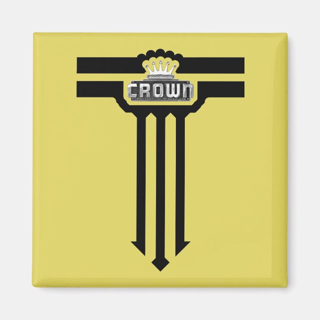 Imán de autobuses escolares Crown Coach (Frente)