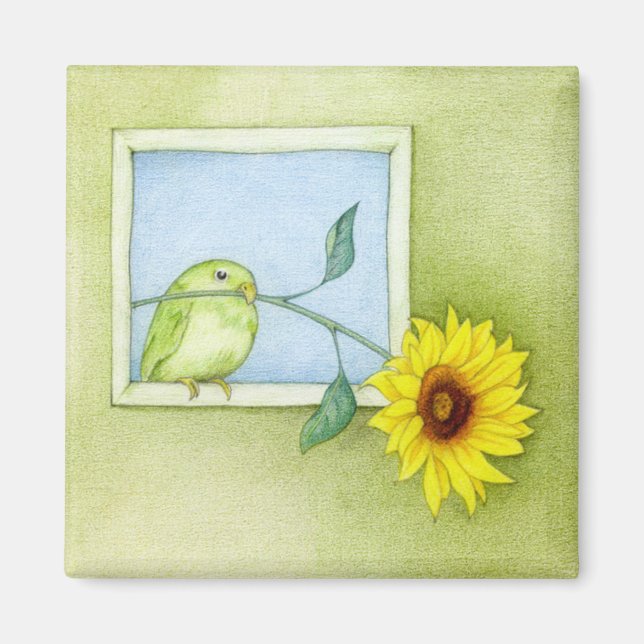 Imán de aves de girasol (Frente)