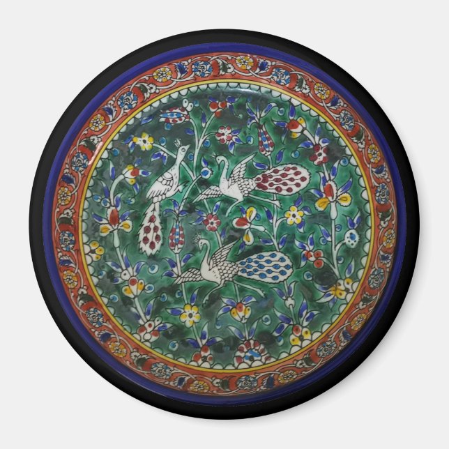 Imán de aves y flores cerámicas armenias (Frente)