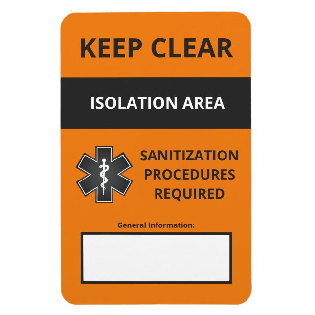 Imán de aviso de coronavirus pequeño (Covid19) (Vertical)