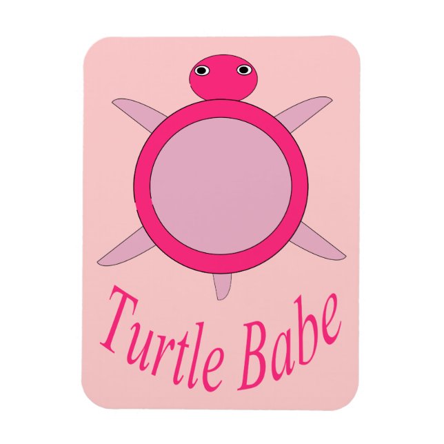 Imán de Babe de Tortuga Rosa (Vertical)