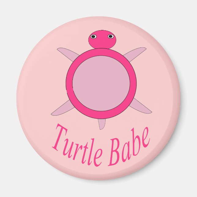 Imán de Babe de Tortuga Rosa (Frente)