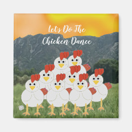 Imán de baile de pollo divertido