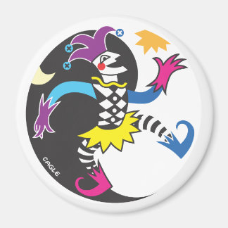 Imán de baile de yinyang jester
