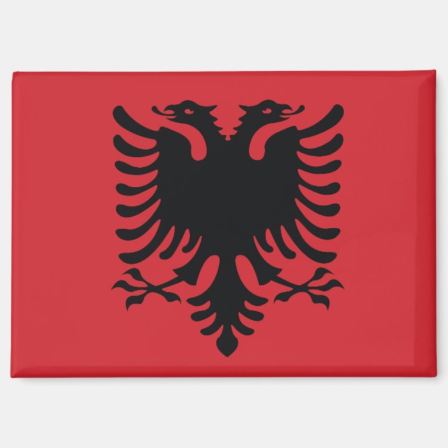 imán de bandera albania (Anverso)