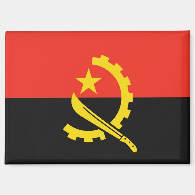 imán de bandera angola (Anverso)