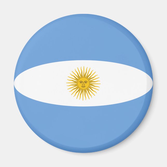 Imán de bandera de Argentina con efecto ojo de pez (Frente)