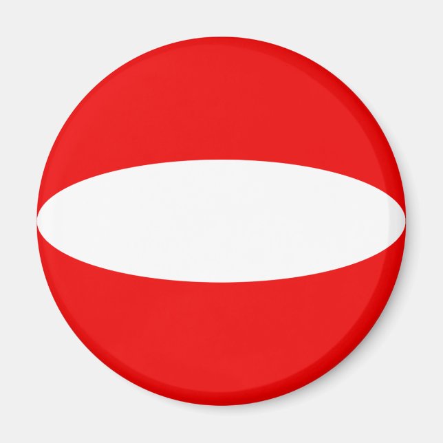 Imán de bandera de Austria con ojo de pez (Frente)