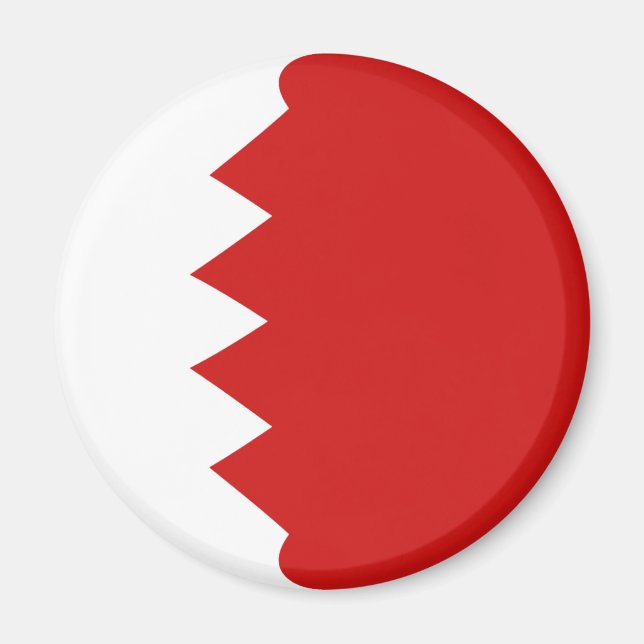 Imán de bandera de Bahrain ojo de pez (Frente)