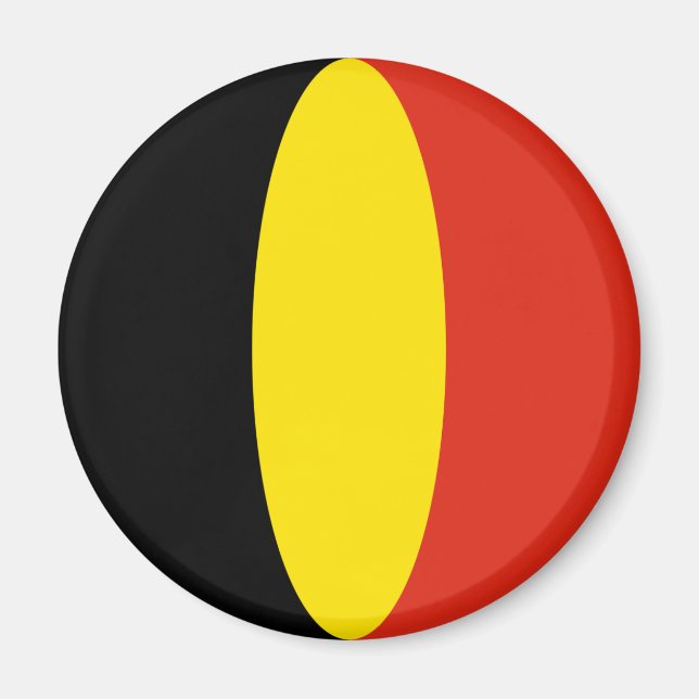 Imán de bandera de Bélgica ojo de pez (Frente)
