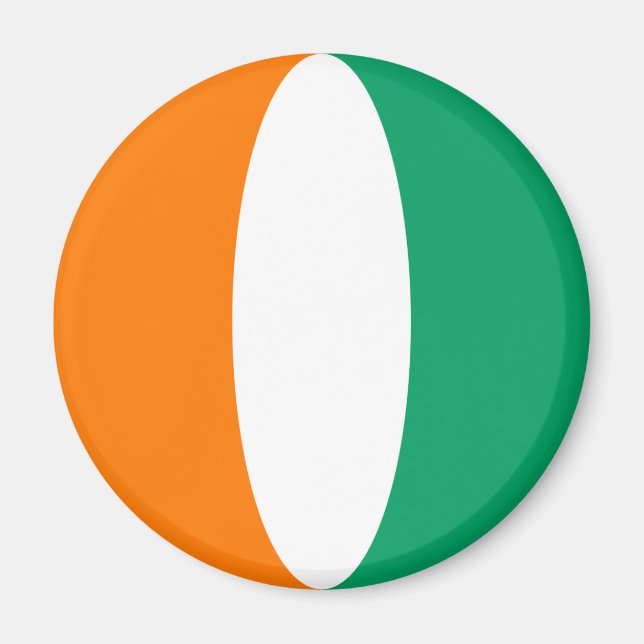Imán de bandera de Cote d'Ivoire de ojo de pez (Frente)