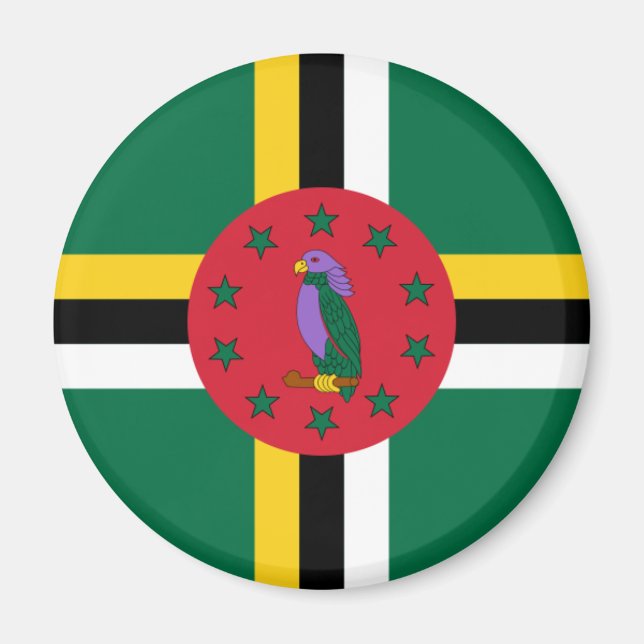 Imán de Bandera de Dominica (Frente)