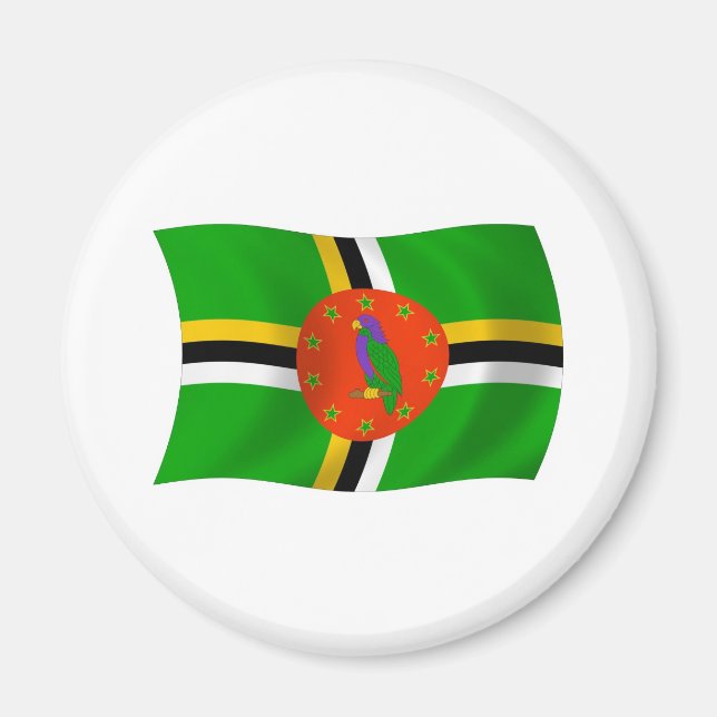 Imán de Bandera de Dominica (Frente)