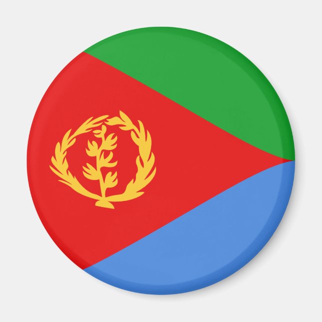 Imán de bandera de Eritrea Fisheye (Frente)