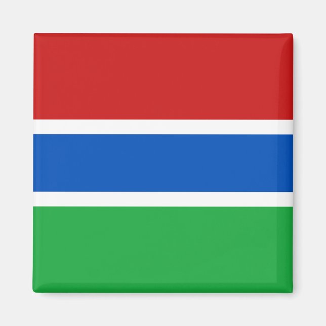imán de bandera de Gambia (Frente)