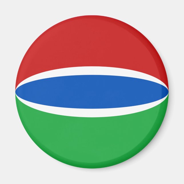 Imán de bandera de Gambia ojo de pez (Frente)