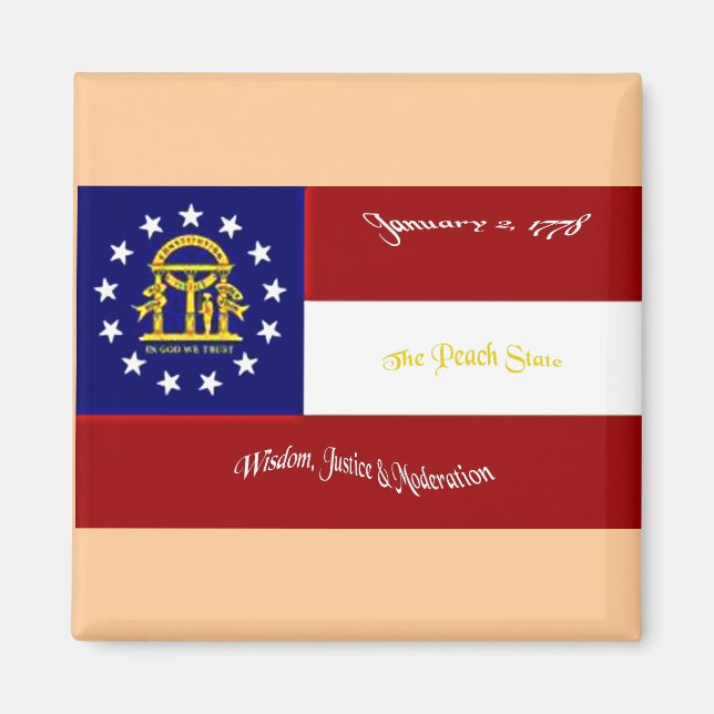 imán de bandera de Georgia (Frente)