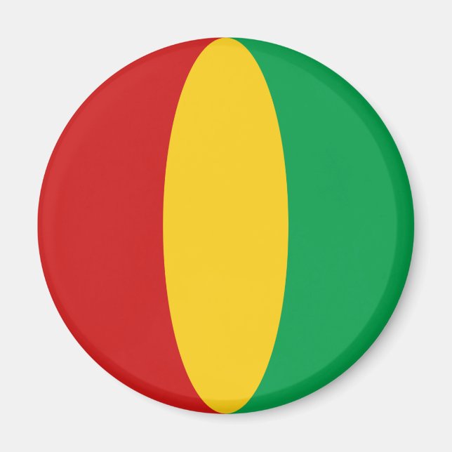 Imán de bandera de Guinea-Conakry con ojo de pez (Frente)