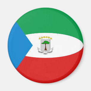 Imán de bandera de Guinea Ecuatorial de ojo de pez