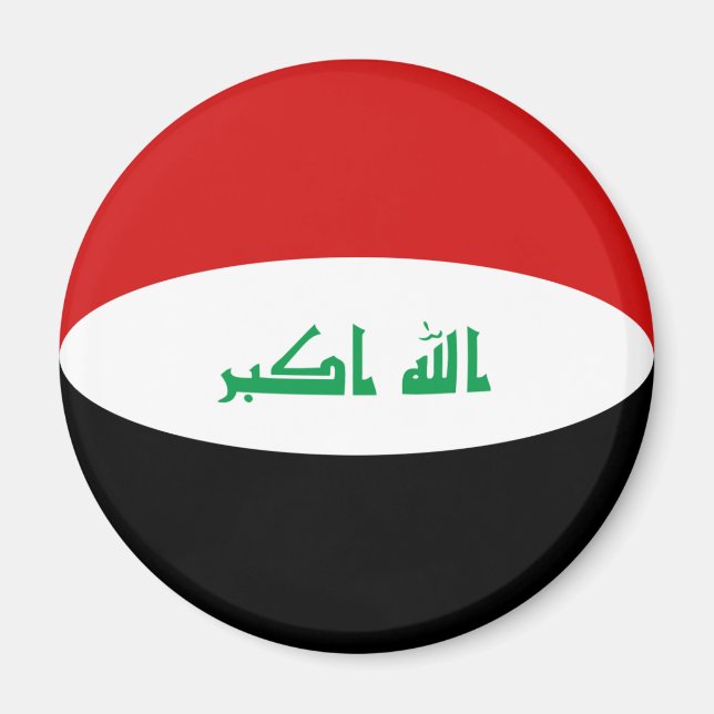 Imán de bandera de Irak ojo de pez (Frente)