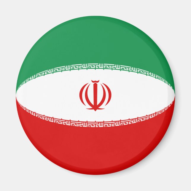 Imán de bandera de Irán ojo de pez (Frente)
