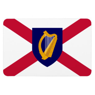 Imán de bandera de Irlanda - Escudo de cruz y arpa
