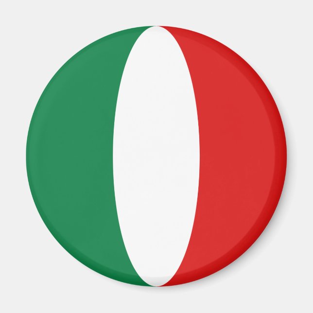Imán de bandera de Italia ojo de pez (Frente)