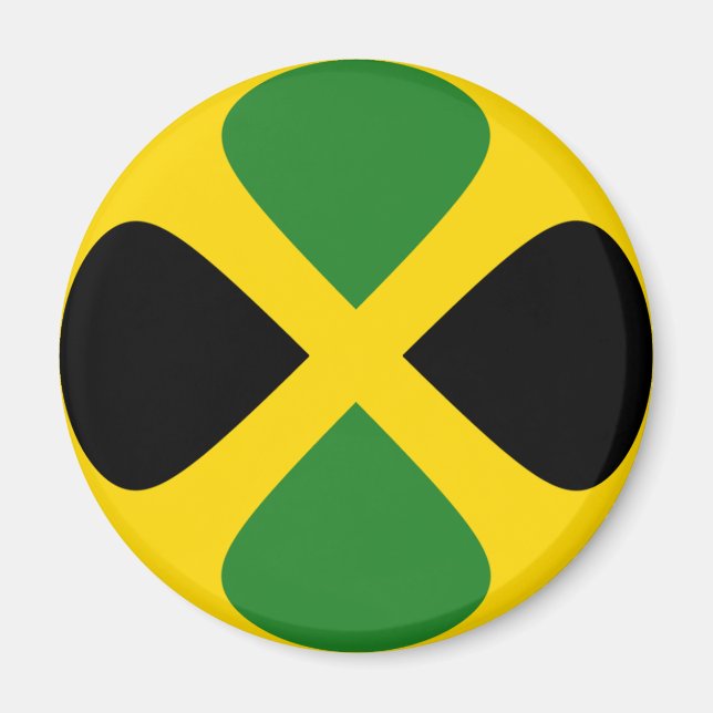 Imán de bandera de Jamaica con efecto ojo de pez (Frente)