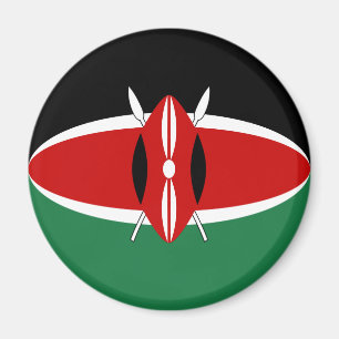 Imán de bandera de Kenia de ojo de pez